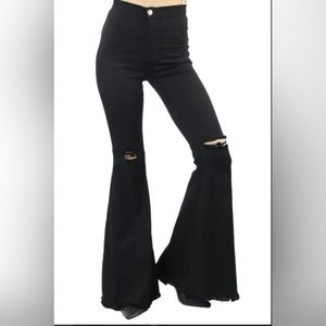 FOXBLOOD - Janis Extra Wide Stretch Bellbottom Jeans - 5